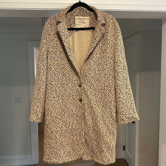 Anthropologie Caronnier Leopard Metallic Relaxed Coat - Size L - Picture 1 of 13